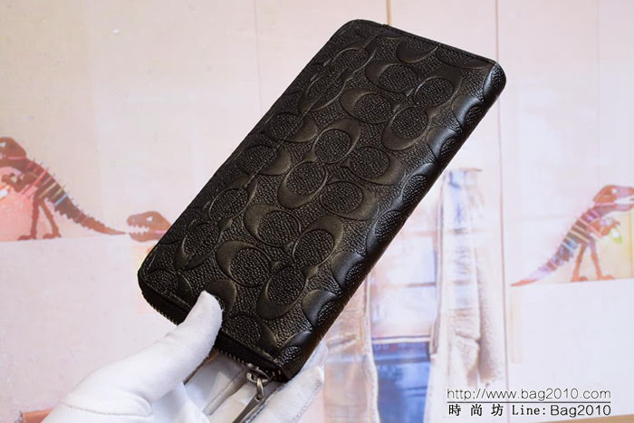COACH蔻馳 簡約時尚 男士拉鏈牛皮錢包 75372  Chz1219